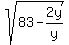 sqrt%2883-2y%2Fy%29