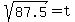 sqrt%2887.5%29+=+t
