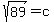 sqrt%2889%29+=+c