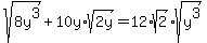 sqrt%288y%5E3%29%2B10y%2Asqrt%282y%29=12%2Asqrt%282%29%2Asqrt%28y%5E3%29