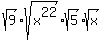 sqrt%289%29%2Asqrt%28x%5E22%29%2Asqrt%285%29%2Asqrt%28x%29