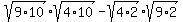 sqrt%289%2A10%29%2Asqrt%284%2A10%29+-+sqrt%284%2A2%29%2Asqrt%289%2A2%29