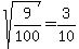 sqrt%289%2F100%29=3%2F10