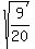 sqrt%289%2F20%29
