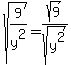 sqrt%289%2Fy%5E2%29+=+sqrt%289%29%2Fsqrt%28y%5E2%29