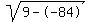 sqrt%289--84%29