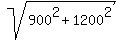 sqrt%28900%5E2%2B1200%5E2%29