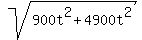 sqrt%28900t%5E2+%2B+4900t%5E2%29
