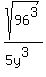 sqrt%2896%5E3%29%2F%285y%5E3%29