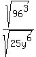sqrt%2896%5E3%29%2Fsqrt%2825y%5E6%29