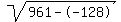 sqrt%28961--128%29