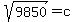 sqrt%289850%29+=+c