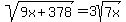 sqrt%289x%2B378%29=3sqrt%287x%29