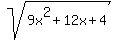 sqrt%289x%5E2%2B12x+%2B4%29