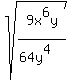 sqrt%289x%5E6y%2F%2864y%5E4%29%29