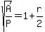sqrt%28A%2FP%29+=+1+%2B+r%2F2