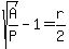 sqrt%28A%2FP%29+-+1+=+r%2F2