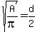 sqrt%28A%2Fpi%29=d%2F2