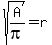 sqrt%28A%2Fpi%29=r