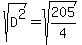 sqrt%28D%5E2%29=sqrt%28205%2F4%29