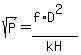 sqrt%28P%29=%28f%2AD%5E2%29%2FkH