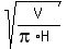 sqrt%28V%2F%28pi%2AH%29%29