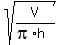 sqrt%28V%2F%28pi%2Ah%29%29