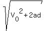 sqrt%28V%5B0%5D%5E2+%2B+2ad%29