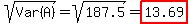sqrt%28Var%28A%29%29+=+sqrt%28187.5%29+=+highlight%2813.69%29