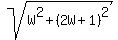 sqrt%28W%5E2+%2B+%282W%2B1%29%5E2%29
