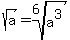 sqrt%28a%29=root%286%2Ca%5E3%29