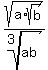 sqrt%28a%2Asqrt%28b%29%29%2Froot%283%2Cab%29