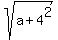 sqrt%28a%2B4%5E2%29