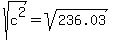 sqrt%28c%5E2%29=sqrt%28236.03%29