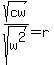 sqrt%28cw%29%2Fsqrt%28w%5E2%29=+r