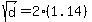 sqrt%28d%29=2%281.14%29