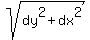 sqrt%28dy%5E2+%2B+dx%5E2%29