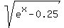 sqrt%28e%5Ex-0.25%29