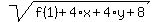sqrt%28f%281%29%2B4%2Ax%2B4%2Ay%2B8%29