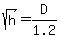 sqrt%28h%29=D%2F1.2