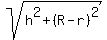 sqrt%28h%5E2+%2B+%28R-r%29%5E2%29
