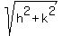 sqrt%28h%5E2+%2B+k%5E2%29
