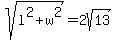 sqrt%28l%5E2%2Bw%5E2%29=2sqrt%2813%29