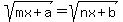 sqrt%28mx%2Ba%29=sqrt%28nx%2Bb%29