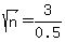 sqrt%28n%29+=+3%2F0.5