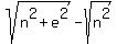 sqrt%28n%5E2+%2B+e%5E2%29+-+sqrt%28n%5E2%29
