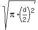 sqrt%28pi%2A%28d%2F2%29%5E2%29