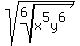 sqrt%28root%286%2C+x%5E5y%5E6%29%29