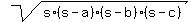 sqrt%28s%2A%28s-a%29%28s-b%29%28s-c%29%29