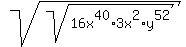 sqrt%28sqrt%2816x%5E40%2A3x%5E2%2Ay%5E52%29%29
